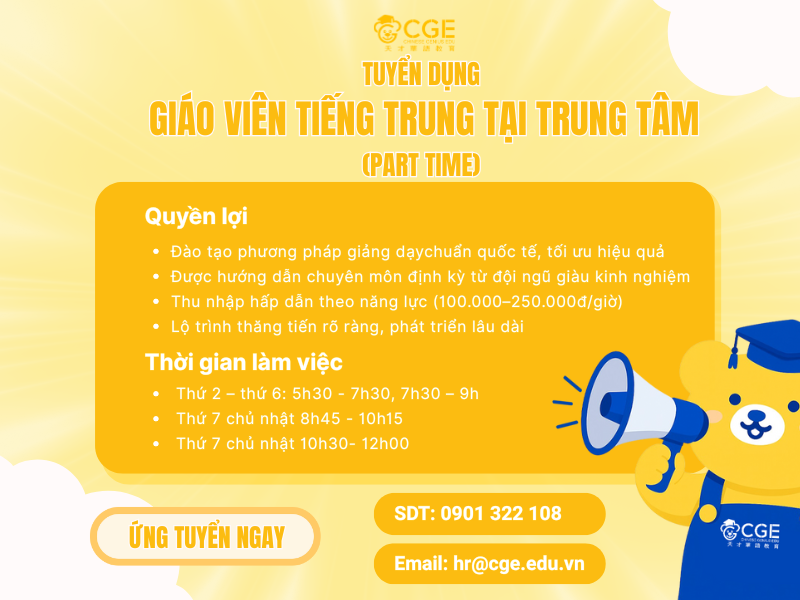 tuyển dụng giáo viên tiếng Trung 