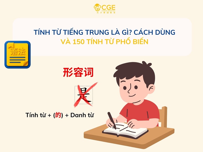 Tính từ trong tiếng Trung là gì? Chức năng, cách dùng và 150 tính từ phổ biến