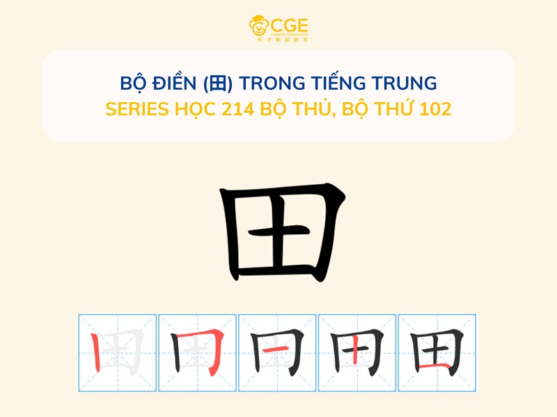 Bộ Điền (田) Trong Tiếng Trung - Series học 214 bộ thủ, Bộ thứ 102