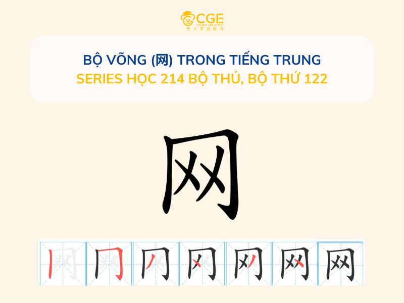 Bộ Võng (网) trong tiếng Trung - Series học 214 bộ thủ, Bộ thứ 122